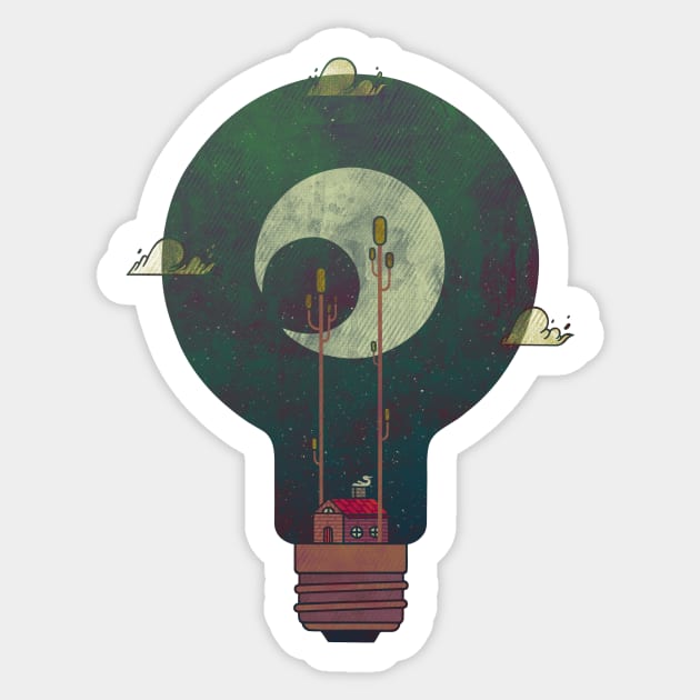 Nocturnal Pondering Sticker by againstbound